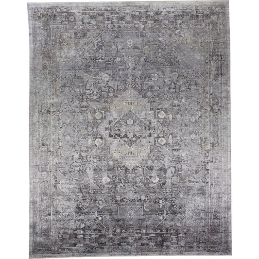 Sarrant Transitional Rug - 3966F by Feizy in gray, silver, ivory. Made from viscose, polyester in a unique style.