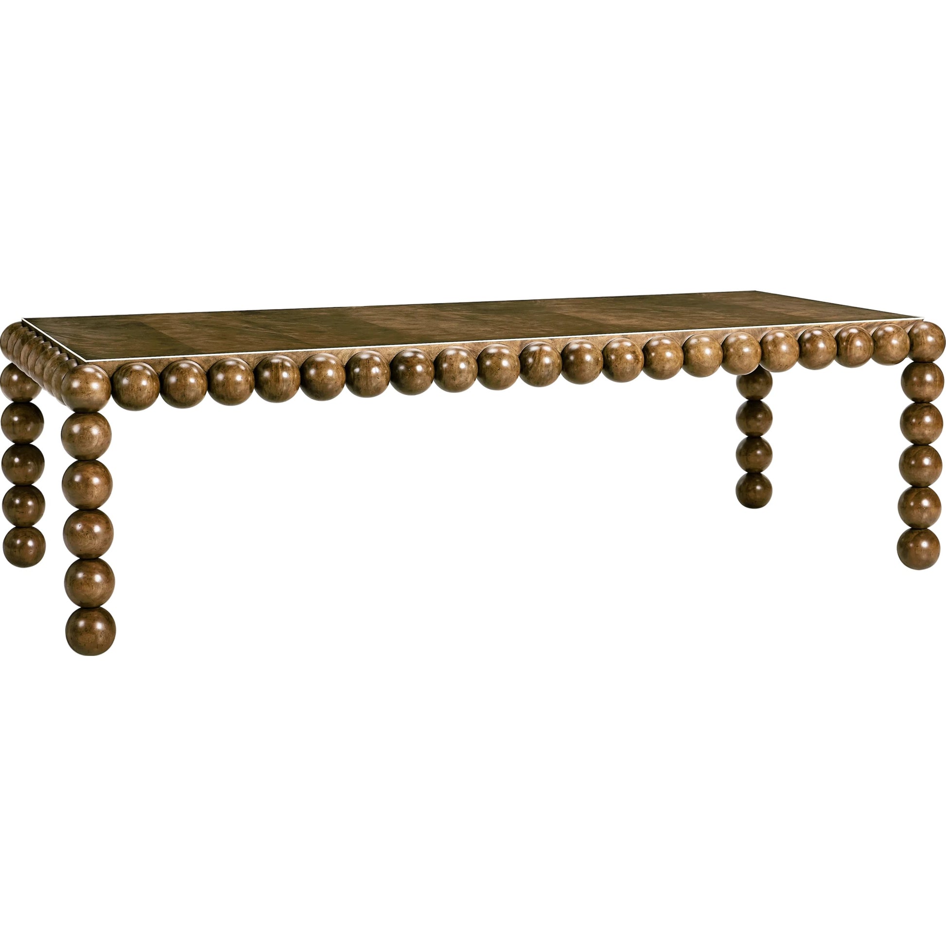 Orb Rectangular Dining Table by Jonathan Charles in brown and medium brown mahogany. Made from mahogany veneers, faux bone in a modern style.