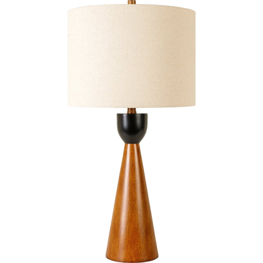 Downey - 31879 by Livabliss in body: brown, shade (outside): beige, shade (inside): white, finial: brown, harp: metallic - nickel, cord: black and paintedpainted. Made from shade (outside): linen, shade (inside): polyeste