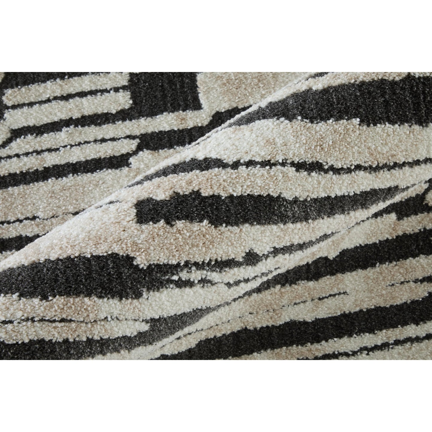 003 SI-2635527,SI-2635528,SI-2635529,SI-2635530,SI-2635531 | Closeup | Gilmore Stripes GIL39UPF Rug by Feizy in ivory, black. Made from polypropylene in a unique style.