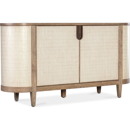 Melange Arbor Credenza by Hooker Furniture in medium wood. Made from oak veneers, canvas crackle in a modern style.