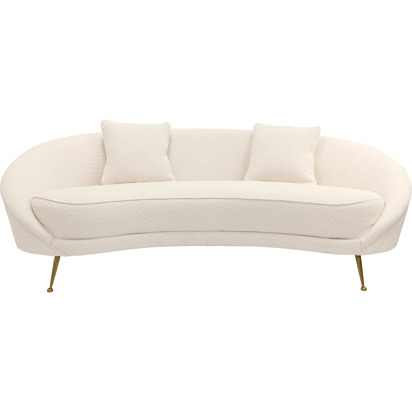 002 SI-2030374 | Additional Silo | Vicenza Curved Sofa by Pasargad Home in ivory. Made from polyester fabric in a modern style.