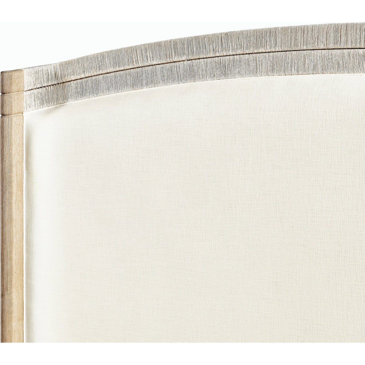 004 SI-2186243 | Closeup | Bowline Shelter Bed by Jonathan Charles in whitewash oak. Made from oak veneers, danish cord, foam, fabric in a modern style.