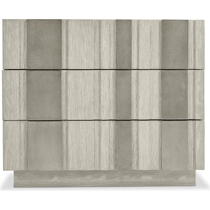 Tempo 3 Drawer Nightstand by Bernhardt in beige. Made from wood, metal in a unique style.