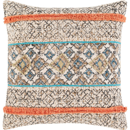 Dayna Pillow - 30931 by Livabliss in beige, orange. Made from 100% cotton in a eclectic & global style.
