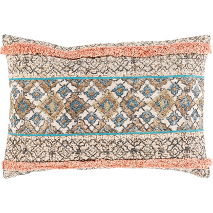 Dayna Pillow - 25939 by Livabliss in beige, orange. Made from 100% cotton in a eclectic & global style.