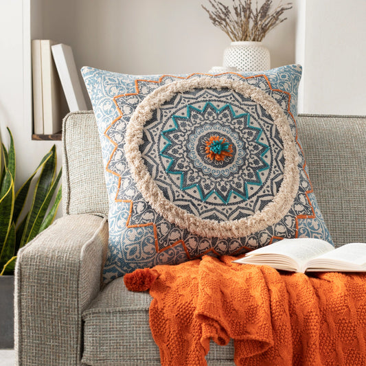 Dayna Pillow - 31558 by Livabliss in ivory, taupe. Made from 100% cotton in a eclectic & global style.