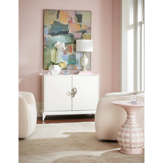 Susan G. Komen Spirit Accent Table by Hooker Furniture in pink. Made from resin in a modern style.