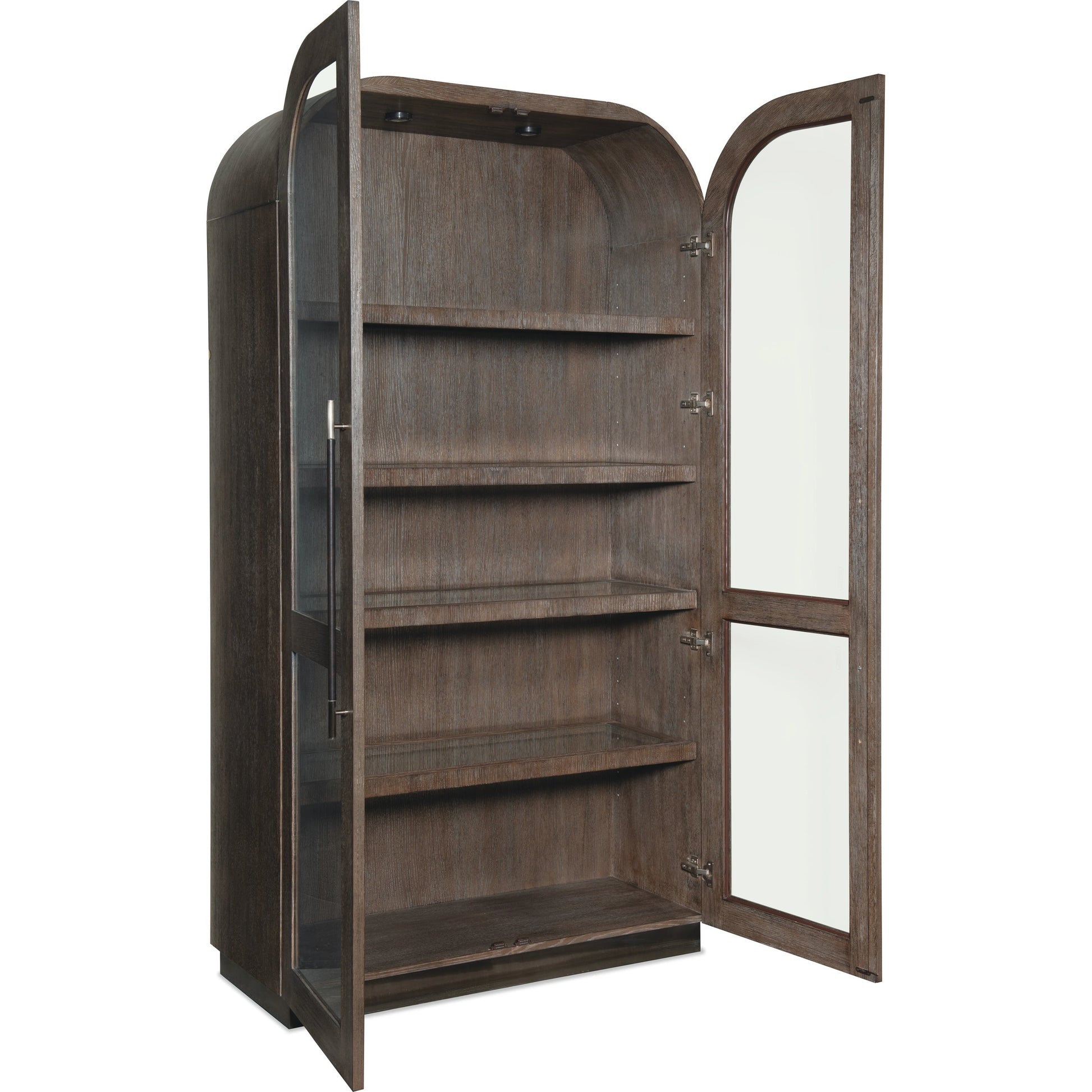 Modern Mood Display Cabinet by Hooker Furniture. Made from oak veneers, metal, glass in a modern style.