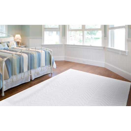 Saphir Mira Geometric Rug - 3489F by Feizy in white. Made from viscose, polyester in a unique style.