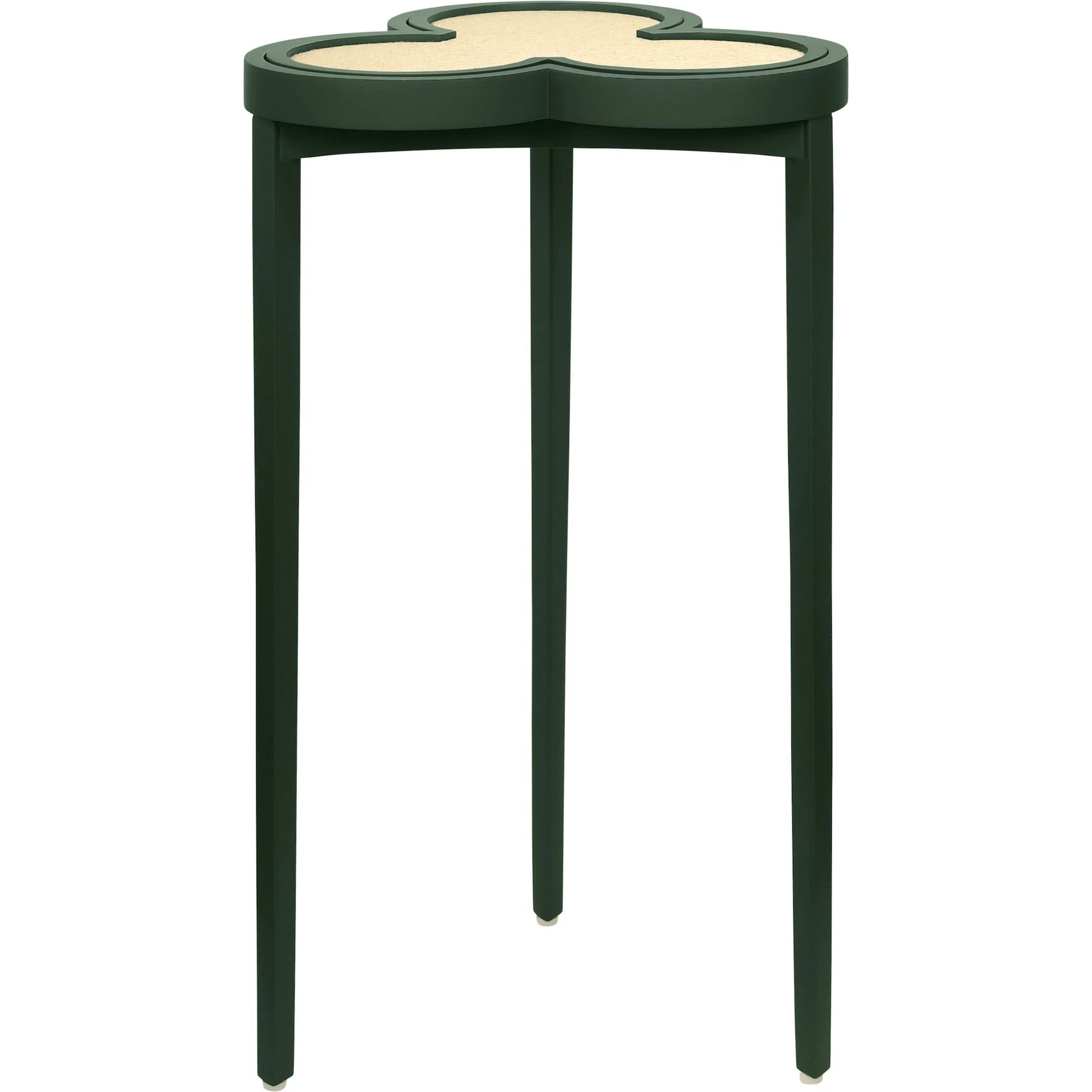 Dylan Clover Cigar Table by Worlds Away. Made from solid wood, mdf, rattan in a eclectic & global style.