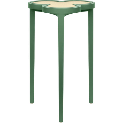 Dylan Clover Cigar Table by Worlds Away. Made from solid wood, mdf, rattan in a eclectic & global style.