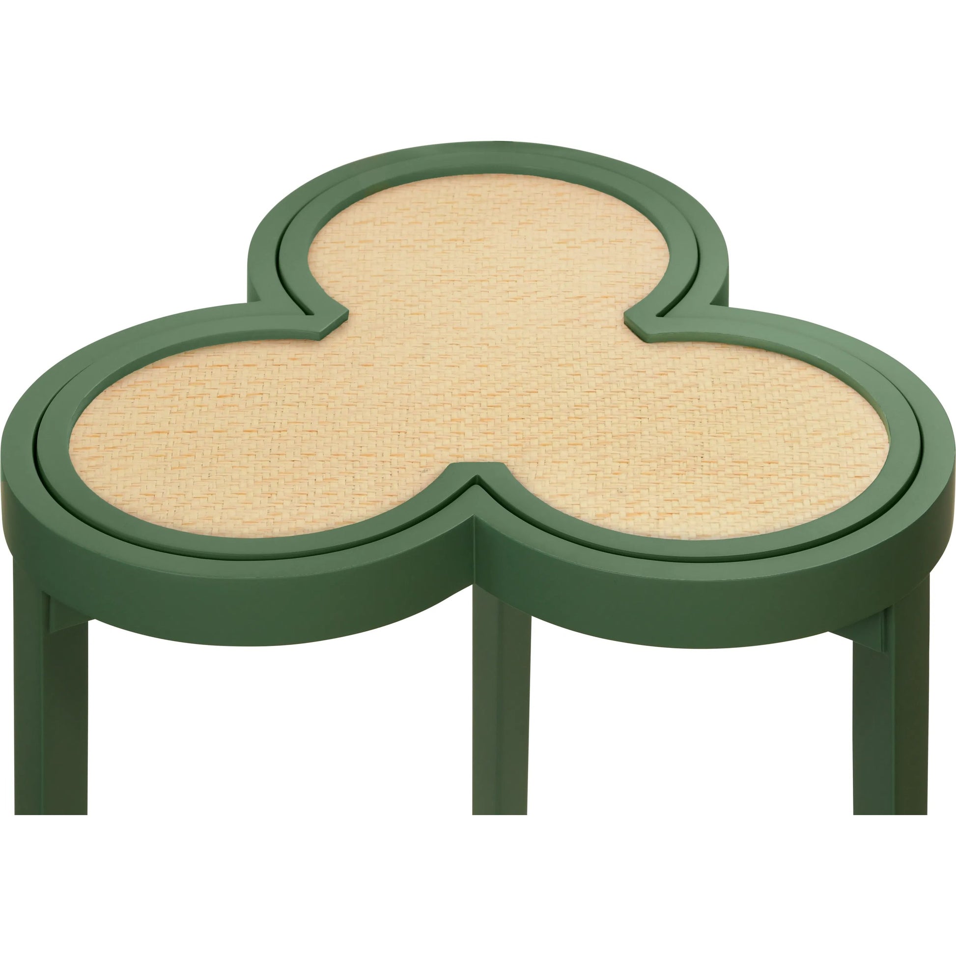 Dylan Clover Cigar Table by Worlds Away. Made from solid wood, mdf, rattan in a eclectic & global style.