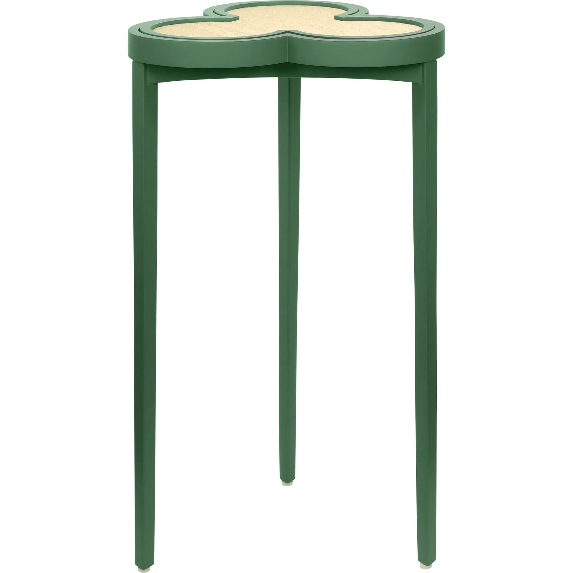 Dylan Clover Cigar Table by Worlds Away. Made from solid wood, mdf, rattan in a eclectic & global style.