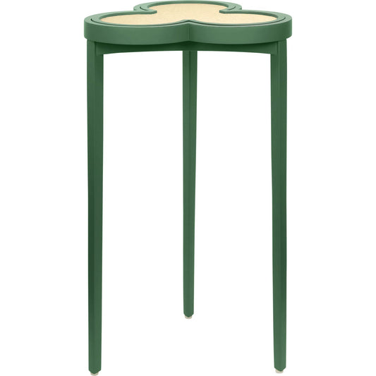 Dylan Clover Cigar Table by Worlds Away. Made from solid wood, mdf, rattan in a eclectic & global style.