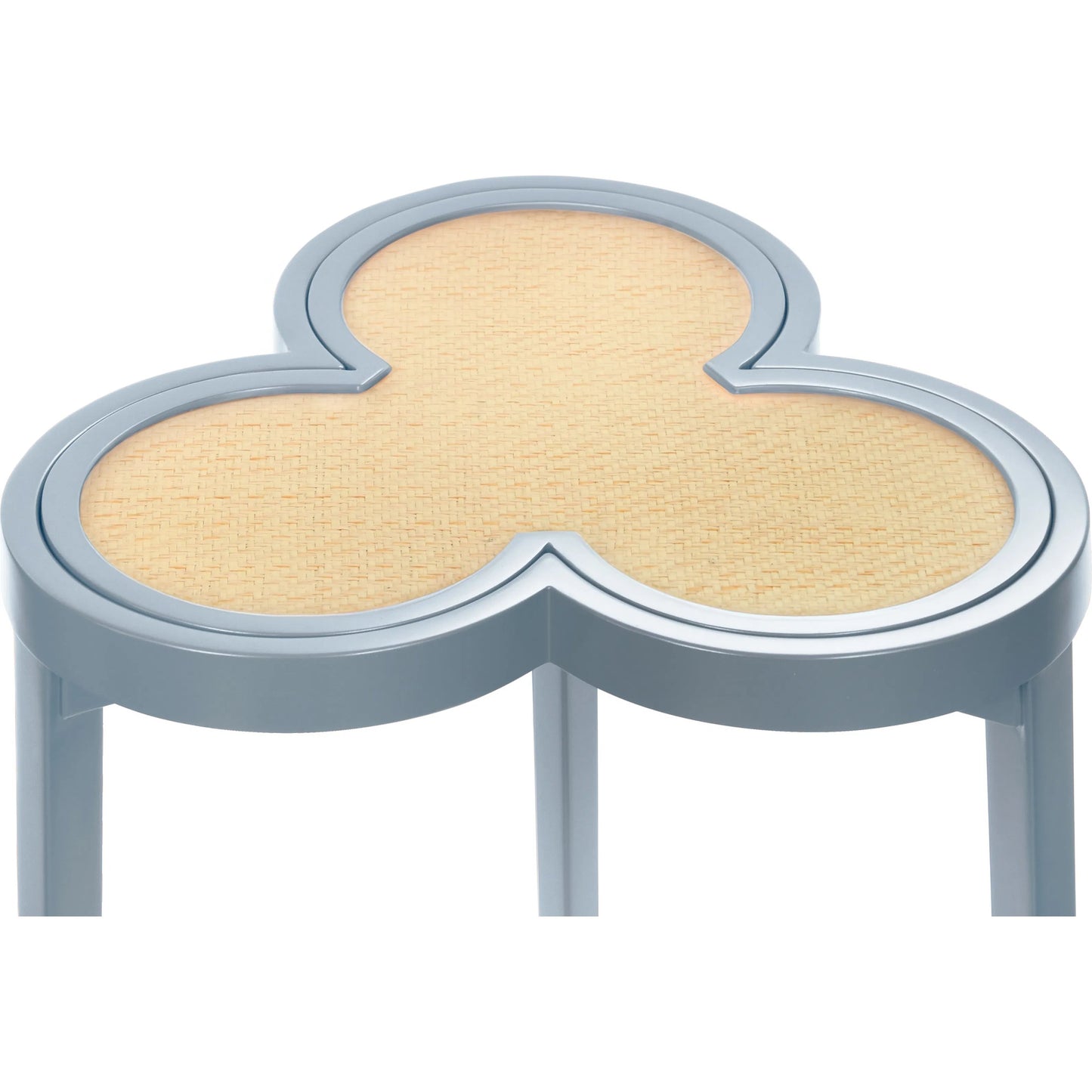 020 SI-2461281 | Closeup | Dylan Clover Cigar Table by Worlds Away. Made from solid wood, mdf, rattan in a eclectic & global style.