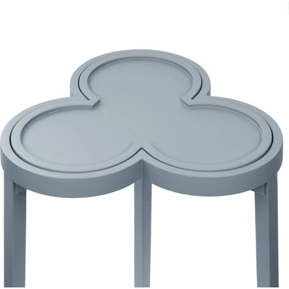 Dylan Clover Cigar Table by Worlds Away. Made from solid wood, mdf, rattan in a eclectic & global style.