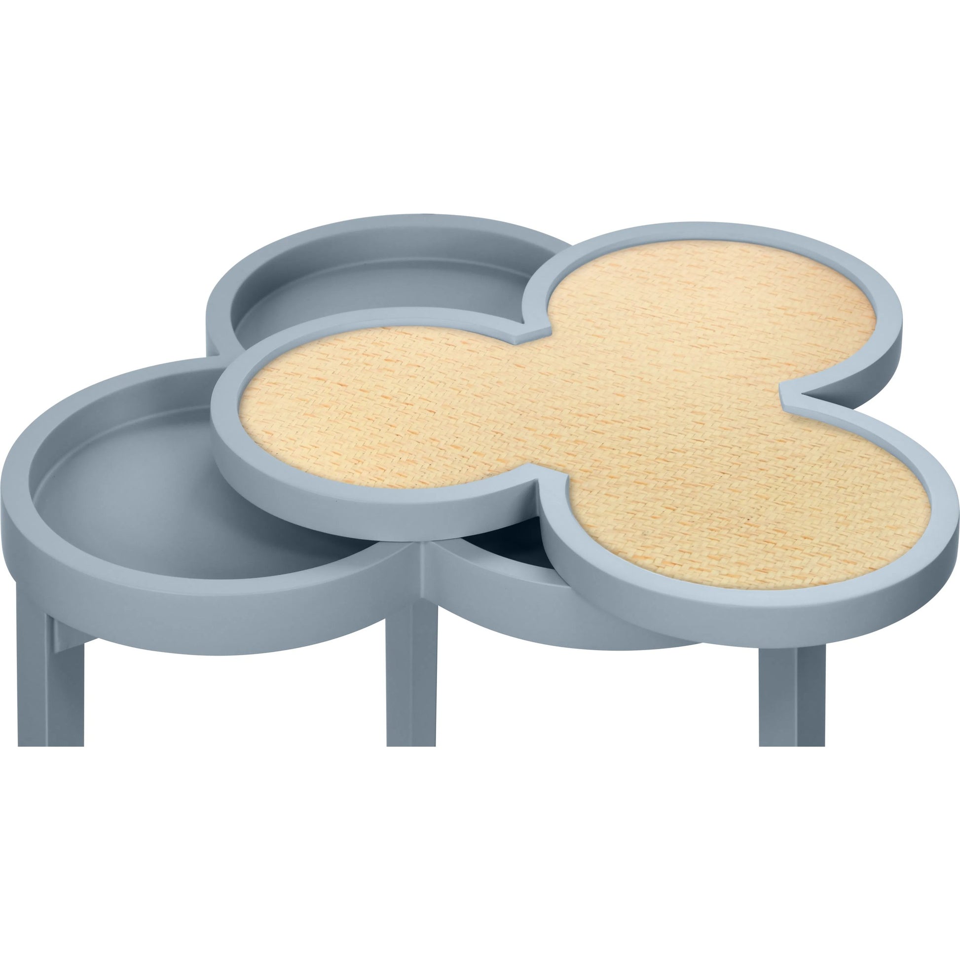 Dylan Clover Cigar Table by Worlds Away. Made from solid wood, mdf, rattan in a eclectic & global style.