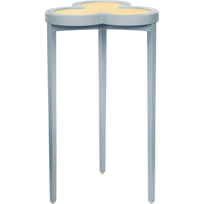Dylan Clover Cigar Table by Worlds Away. Made from solid wood, mdf, rattan in a eclectic & global style.