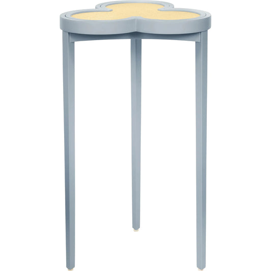 Dylan Clover Cigar Table by Worlds Away. Made from solid wood, mdf, rattan in a eclectic & global style.