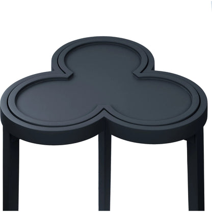 Dylan Clover Cigar Table by Worlds Away. Made from solid wood, mdf, rattan in a eclectic & global style.