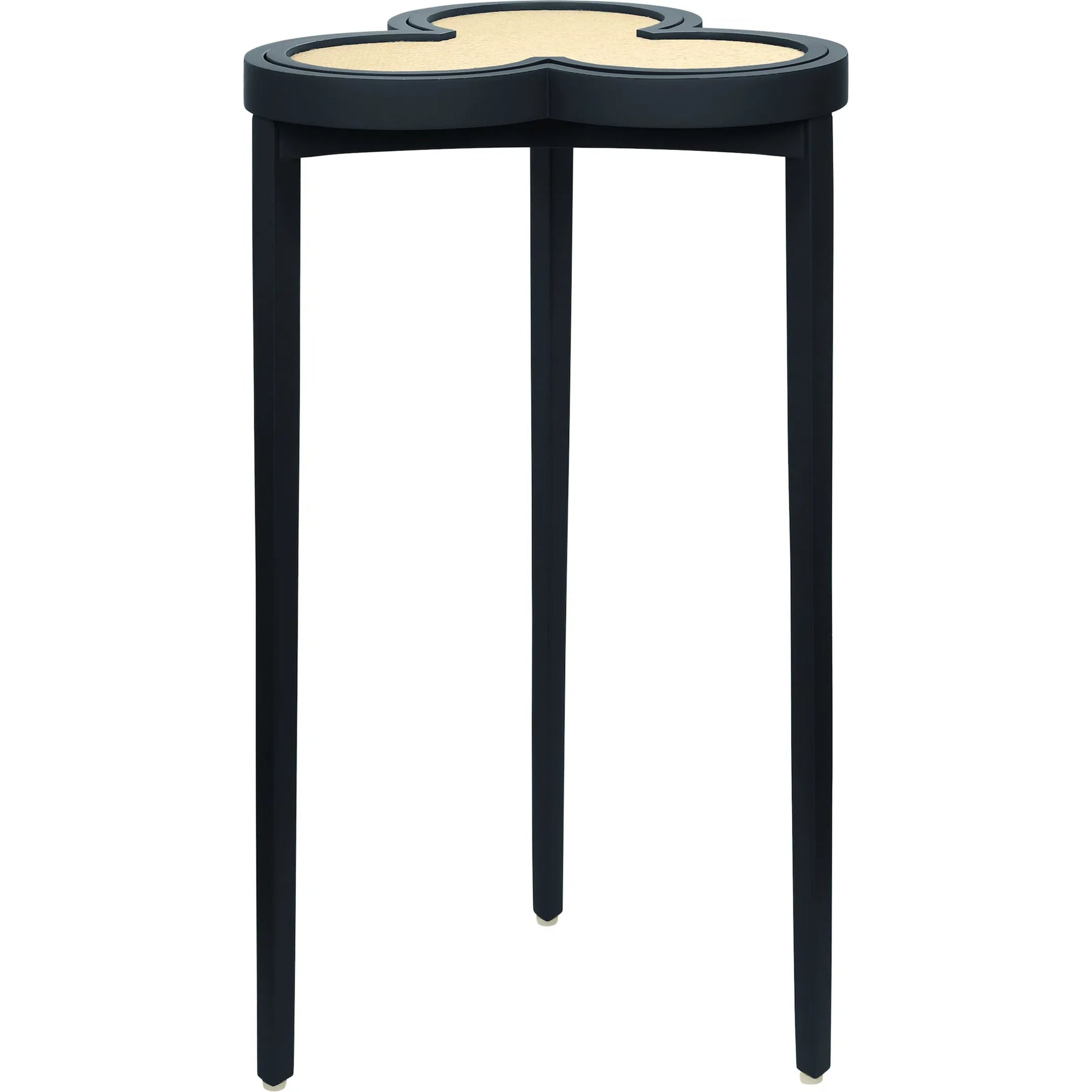 Dylan Clover Cigar Table by Worlds Away. Made from solid wood, mdf, rattan in a eclectic & global style.