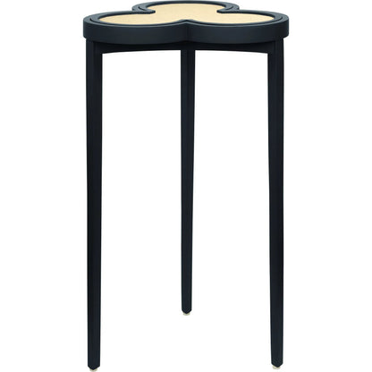Dylan Clover Cigar Table by Worlds Away. Made from solid wood, mdf, rattan in a eclectic & global style.