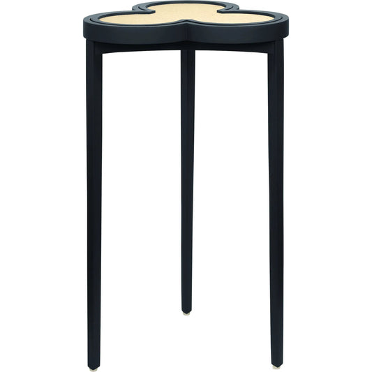 Dylan Clover Cigar Table by Worlds Away. Made from solid wood, mdf, rattan in a eclectic & global style.