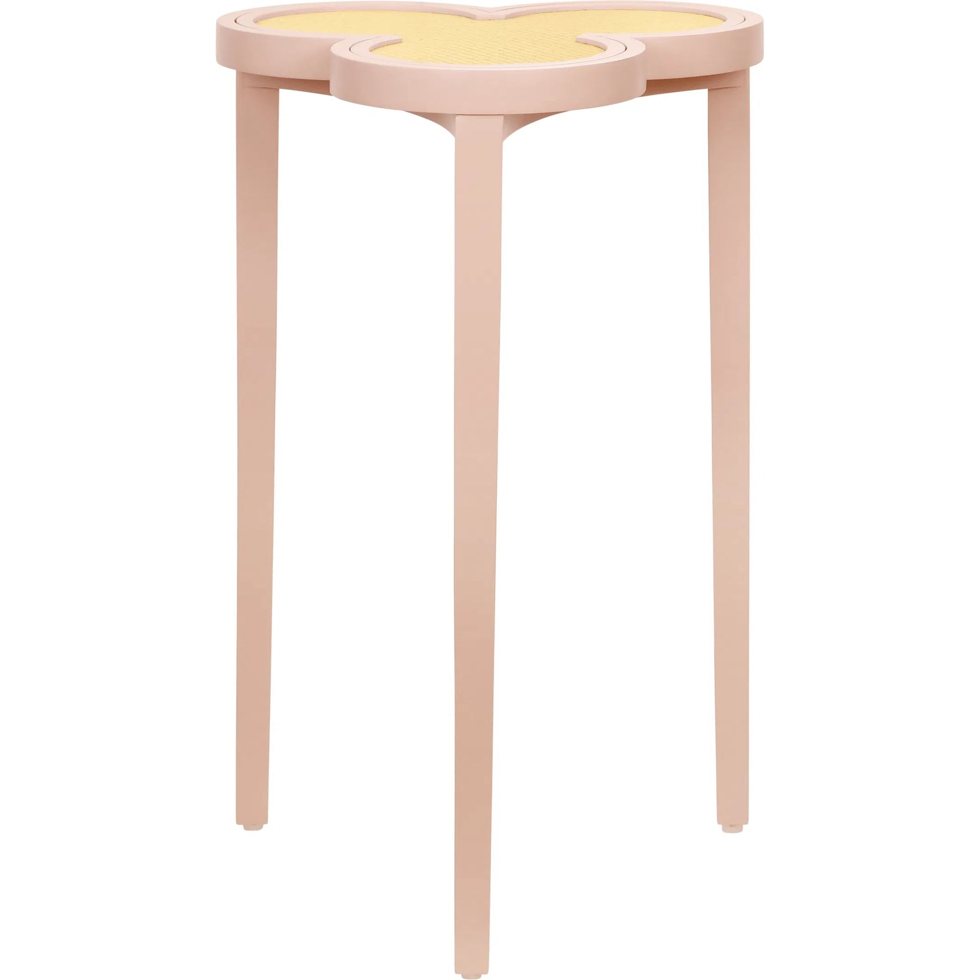 Dylan Clover Cigar Table by Worlds Away. Made from solid wood, mdf, rattan in a eclectic & global style.