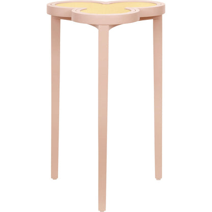 Dylan Clover Cigar Table by Worlds Away. Made from solid wood, mdf, rattan in a eclectic & global style.
