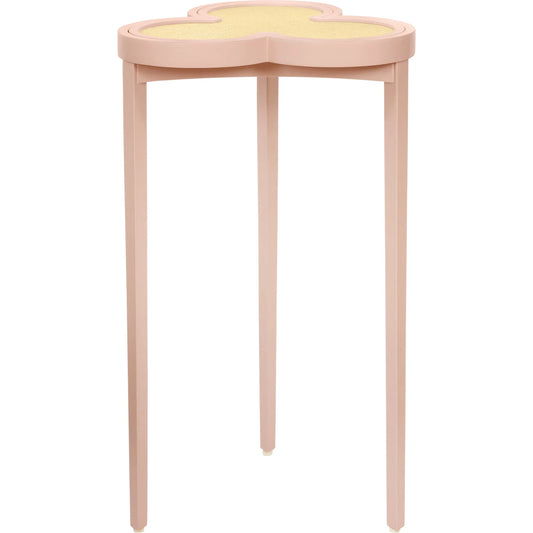Dylan Clover Cigar Table by Worlds Away. Made from solid wood, mdf, rattan in a eclectic & global style.