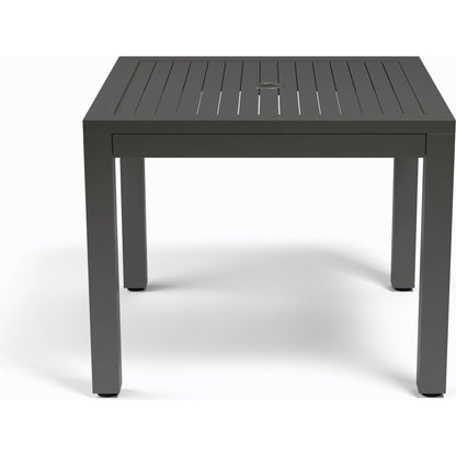 Vegas Outdoor Rectangular Dining Table by Sunset West in graphite. Made from aluminum in a modern style.