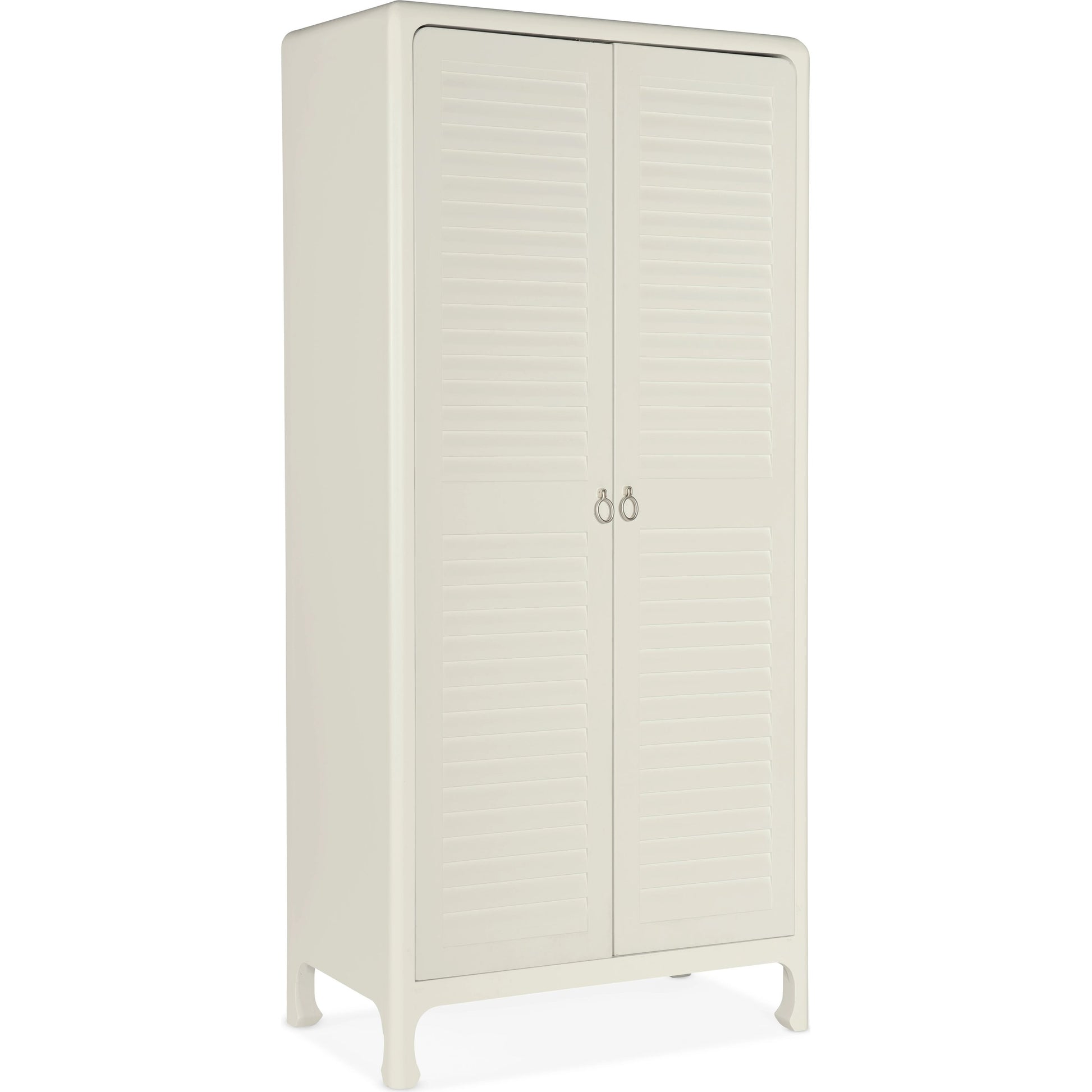 Serenity Cape May Wardrobe by Hooker Furniture in shell, champagne. Made from maple veneers in a modern style.