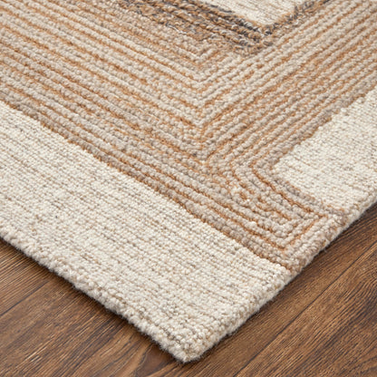 Pollock Geometric Rug - 8954F by Feizy in ivory, brown, tan. Made from wool, nylon in a unique style.