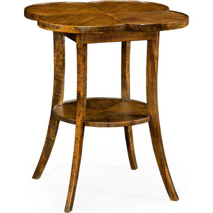Casual Accents Country Walnut Quatrefoil Accent Table by Jonathan Charles. Made from acacia in a traditional style.
