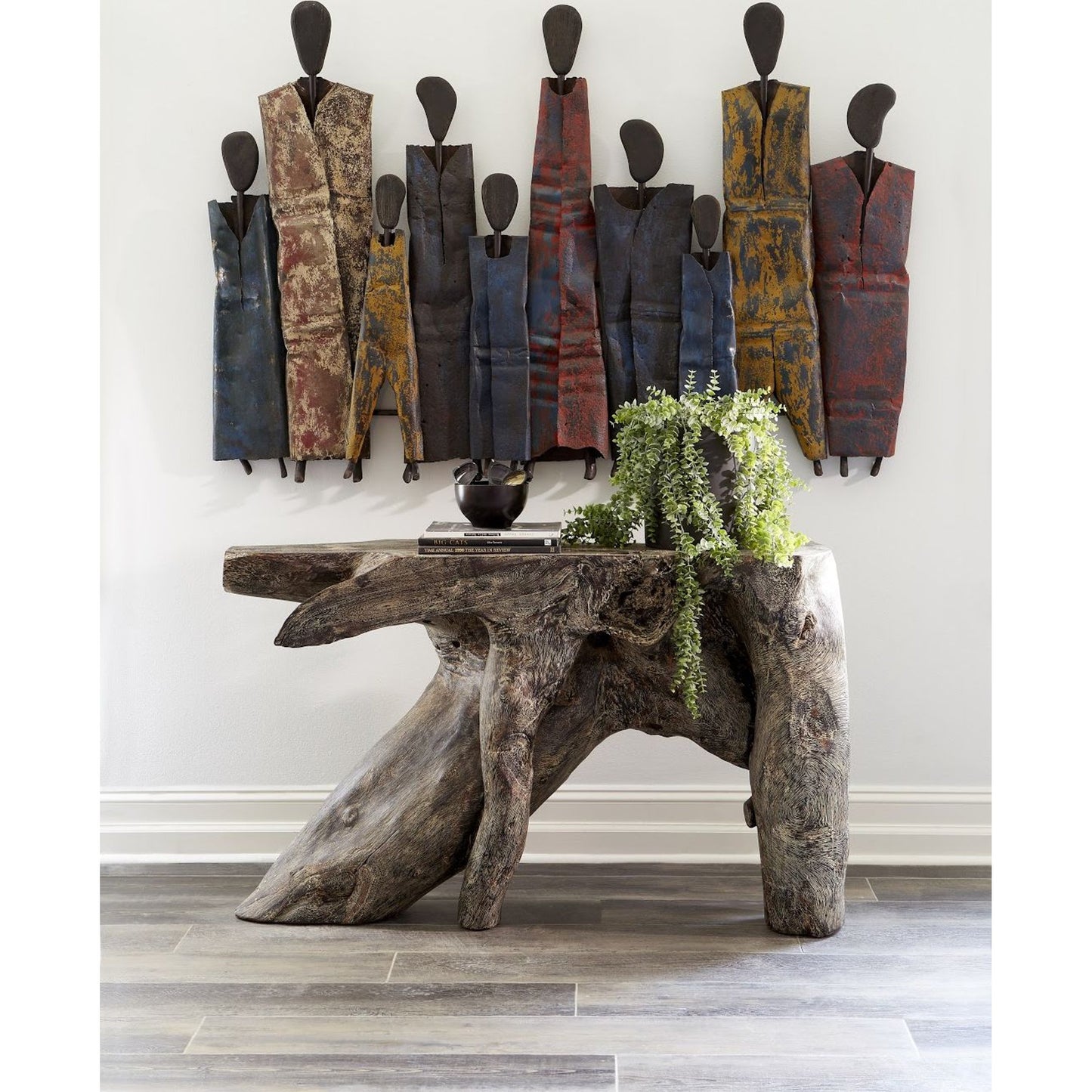 003 SR-820531 | Lifestyle | Honey Drum People by Phillips Collection in brown, multi colored and natural, rust. Made from metal in a eclectic & global style.