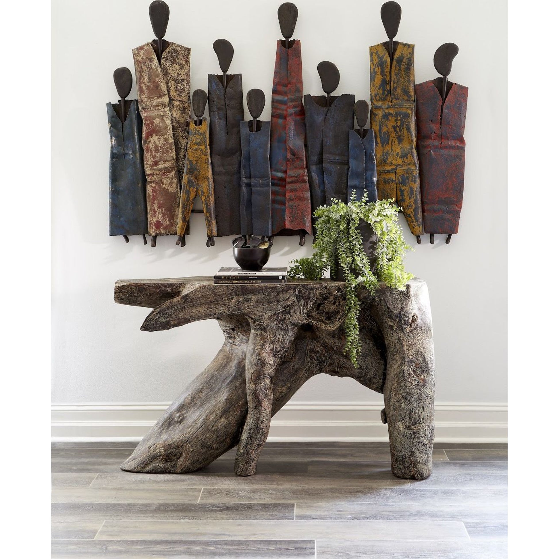 Honey Drum People by Phillips Collection in brown, multi colored and natural, rust. Made from metal in a eclectic & global style.