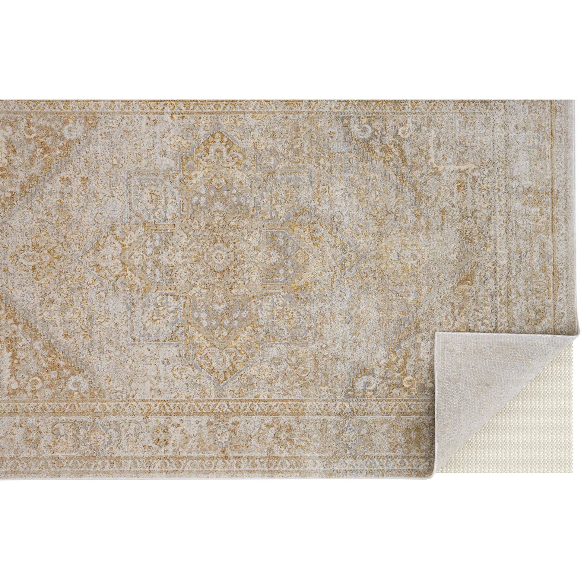 Aura Oriental Rug - 3734F by Feizy in ivory, gold. Made from polyester, polypropylene in a unique style.