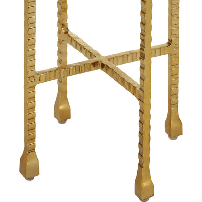 Flying Drinks Table by Currey and Company in natural, gold. Made from cappuccino stone, iron in a modern style.