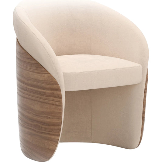 Fleur Wood Back Dining Chair by Caracole in porcini. Made from unique in a transitional style.