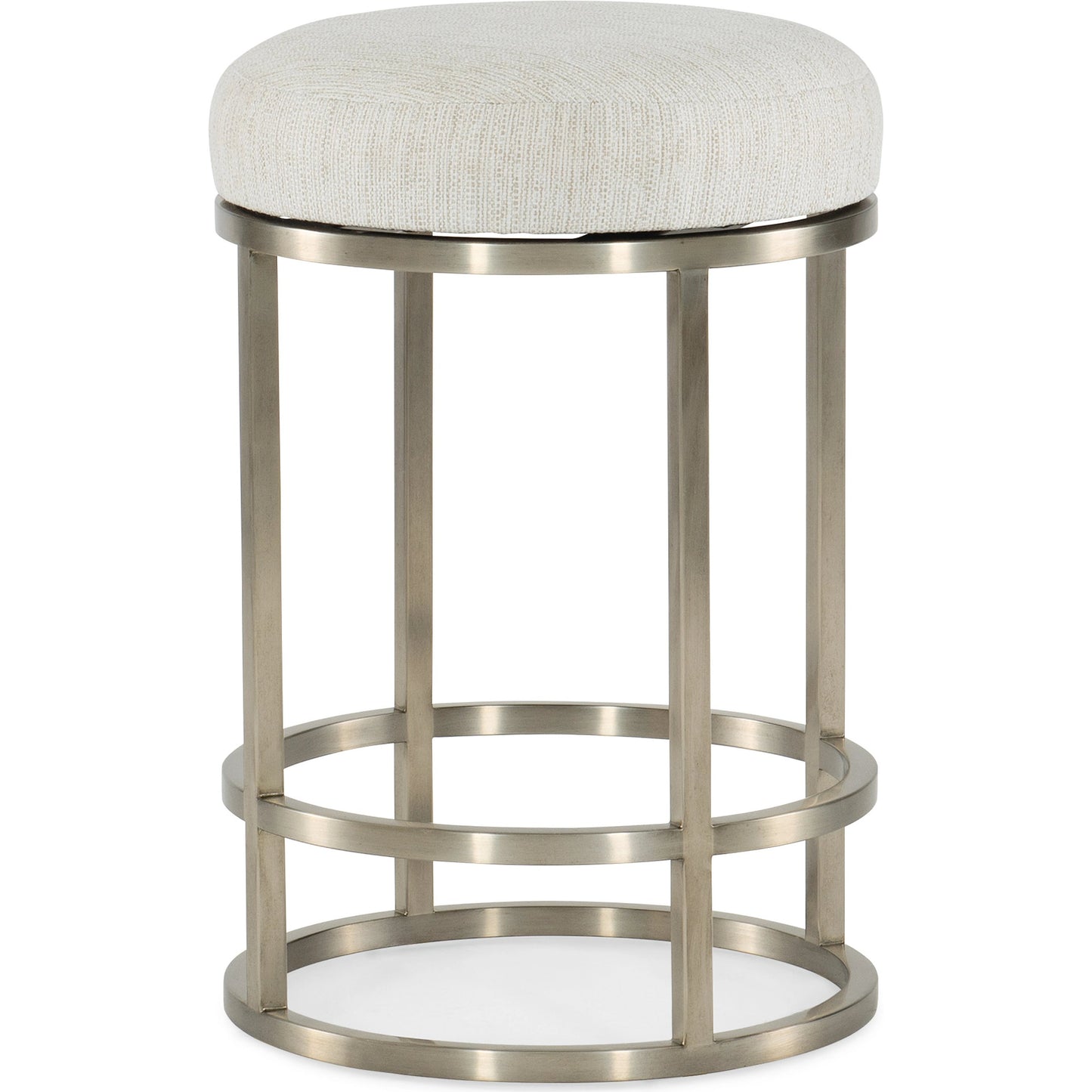 001 SI-1900782 | Primary Silo | Linville Falls Laurel Creek Counter Stool by Hooker Furniture in beige and remington porcelain, champagne. Made from metal, fabric in a modern style.