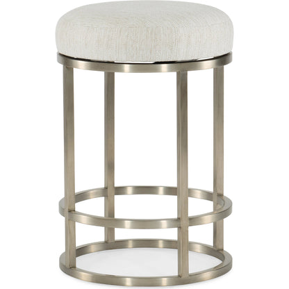 Linville Falls Laurel Creek Counter Stool by Hooker Furniture in beige and remington porcelain, champagne. Made from metal, fabric in a modern style.