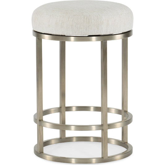 Linville Falls Laurel Creek Counter Stool by Hooker Furniture in beige and remington porcelain, champagne. Made from metal, fabric in a modern style.