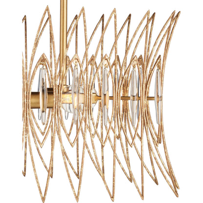 Marquise Oval Chandelier by Currey and Company in clear, luxor gold. Made from glass, wrought iron in a unique style.
