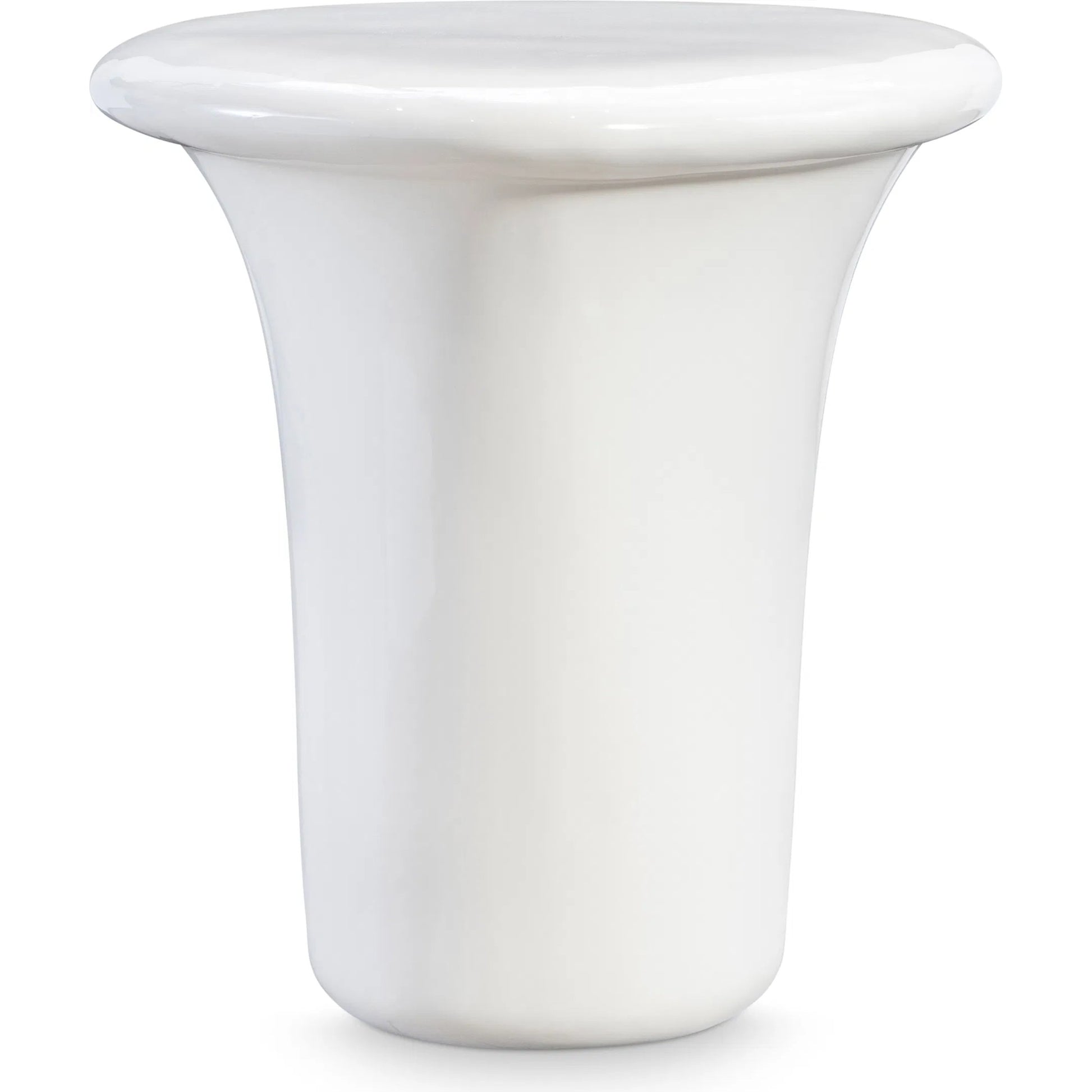 Poca Side Table by Bernhardt in white, cream. Made from concrete in a unique style.