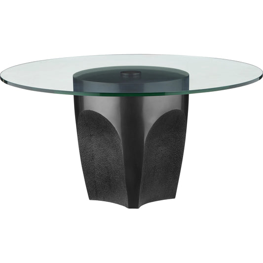 Lemy Cocktail Table by Currey and Company. Made from stainless steel, tempered glass in a unique style.
