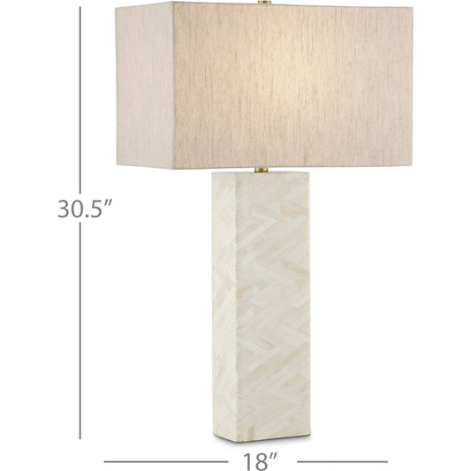 Elegy Table Lamp by Currey and Company. Made from bone, engineered wood in a modern style.