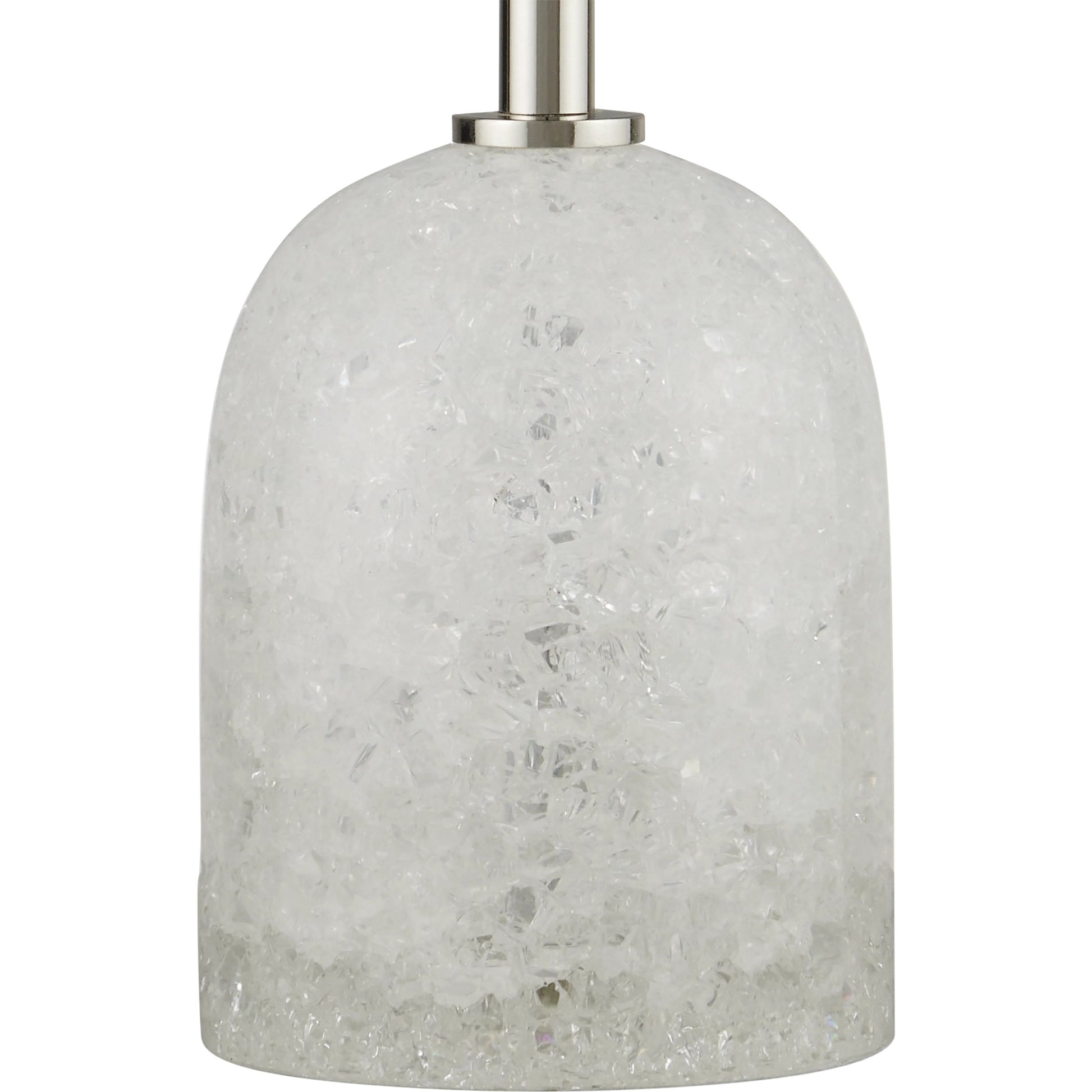 Craquelle Table Lamp by Currey and Company in clear crackle, polished nickel. Made from glass, metal in a modern style.