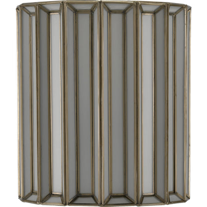 Daze Wall Sconce by Currey and Company in antique brass, white. Made from iron, milk glass in a transitional style.