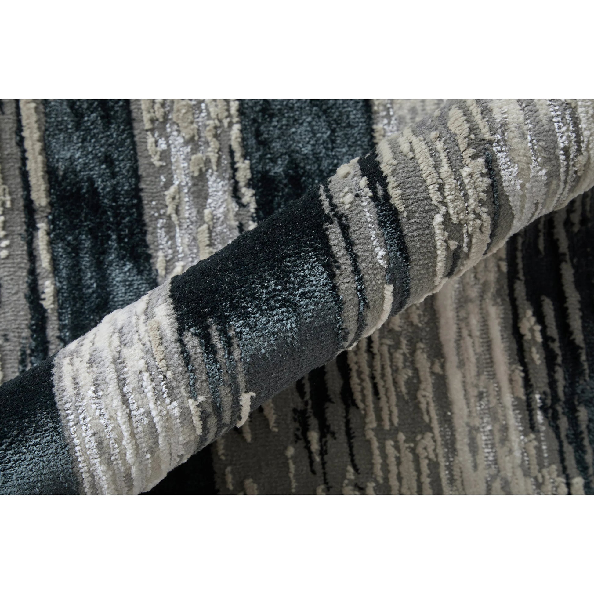 Micah Rug - 3338F by Feizy in black, silver, gray. Made from polyester, polypropylene in a unique style.